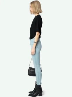 Clearance Zadig & Voltaire Tina Cropped Skinny Jeans Lightwash